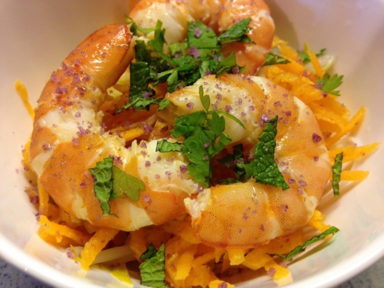 Salade de crevettes au parfum d’Asie